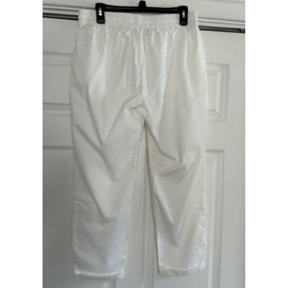 J. Crew Factory Linen Cotton Drawstring Cuffed Pull-on Pants White Size 8 - Picture 6 of 13